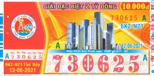 Mẫu vé số Bình Phước 12-06-2021