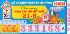 Mẫu vé số Cần Thơ 23-6-2021