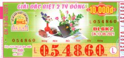 Mẫu vé số Đà Lạt 13-06-2021