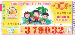 Mẫu vé số Đà Lạt 27-06-2021