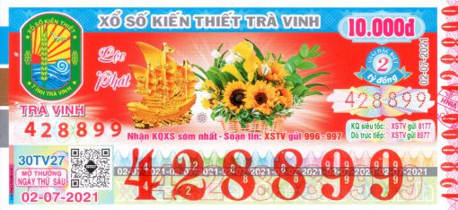 Mẫu vé số Trà Vinh 02-07-2021