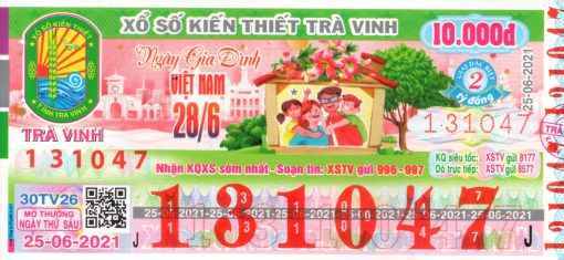 Mẫu vé số Trà Vinh 25-06-2021