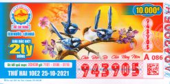 Mẫu vé số Hồ Chí Minh ngày 25-10-2021