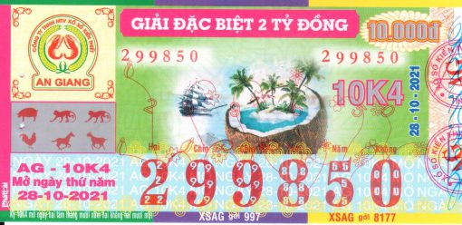 Mẫu vé số An Giang ngày 28-10-2021