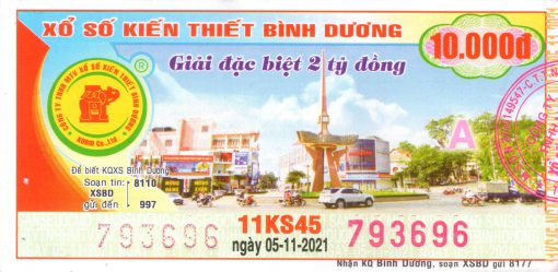 Mẫu vé số Bình Dương ngày 5-11-2021