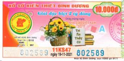 Mẫu vé số Bình Dương ngày 19-11-2021