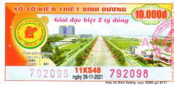 Mẫu vé số Bình Dương ngày 26-11-2021