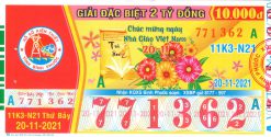 Mẫu vé số Bình Phước ngày 20-11-2021