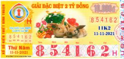 Mẫu vé số Bình Thuận ngày 11-11-2021