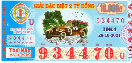 Mẫu vé số Bình Thuận ngày 28-10-2021