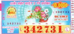 Mẫu vé số Đà Lạt ngày 14-11-2021