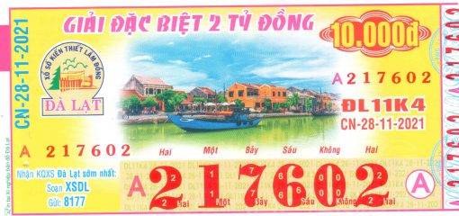 Mẫu vé số Đà Lạt ngày 28-11-2021