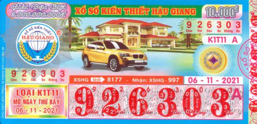 Mẫu vé số Hậu Giang ngày 6-11-2021