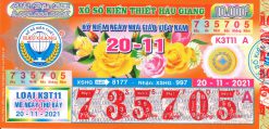 Mẫu vé số Hậu Giang ngày 20-11-2021