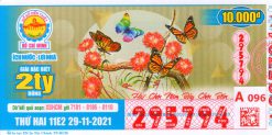 Mẫu vé số Hồ Chí Minh ngày 29-11-2021