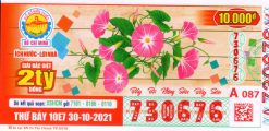 Mẫu vé số Hồ Chí Minh ngày 30-10-2021