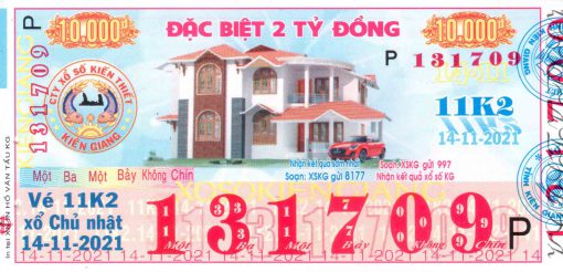 Mẫu vé số Kiên Giang ngày 14-11-2021