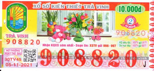 Mẫu vé số Trà Vinh ngày 5-11-2021