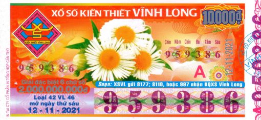 Mẫu vé số Vĩnh Long ngày 12-11-2021