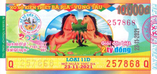 Mẫu vé số Vũng Tàu ngày 23-11-2021