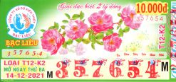 Mẫu vé số Bạc Liêu ngày 14-12-2021