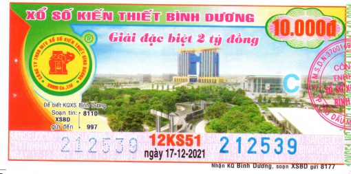 Mẫu vé số Bình Dương ngày 17-12-2021