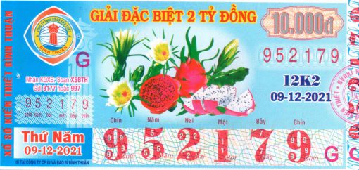 Mẫu vé số Bình Thuận 9-12-2021