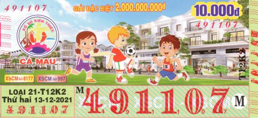 Mẫu vé số Cà Mau ngày 13-12-2021