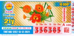 Mẫu vé số Hồ Chí Minh ngày 13-12-2021