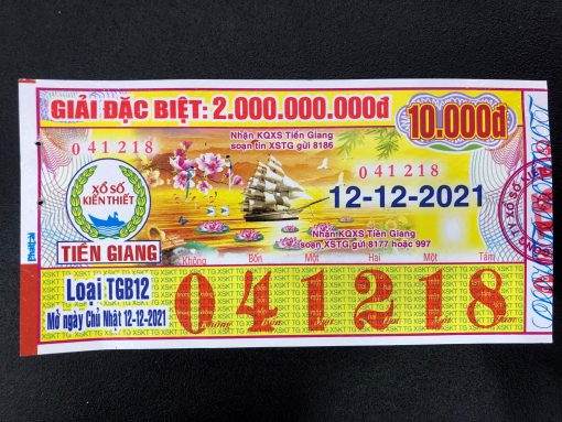 Mẫu vé số Tiền Giang ngày 12-12-2021